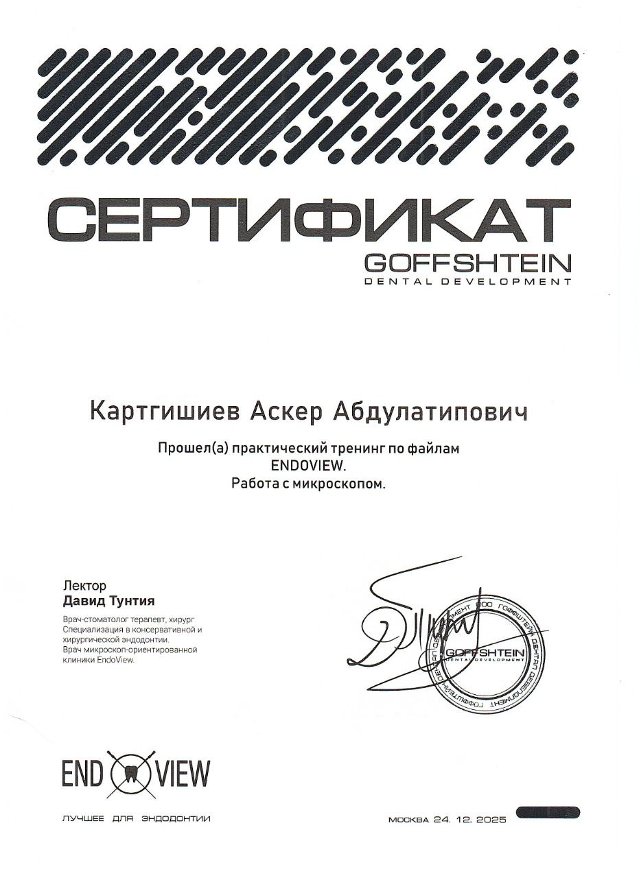 Картгишиев Аскер Абдулатипович. Тренинг по работе с файлами ENDOVIEW. Работа с микроскопом. Давид Тунтия.